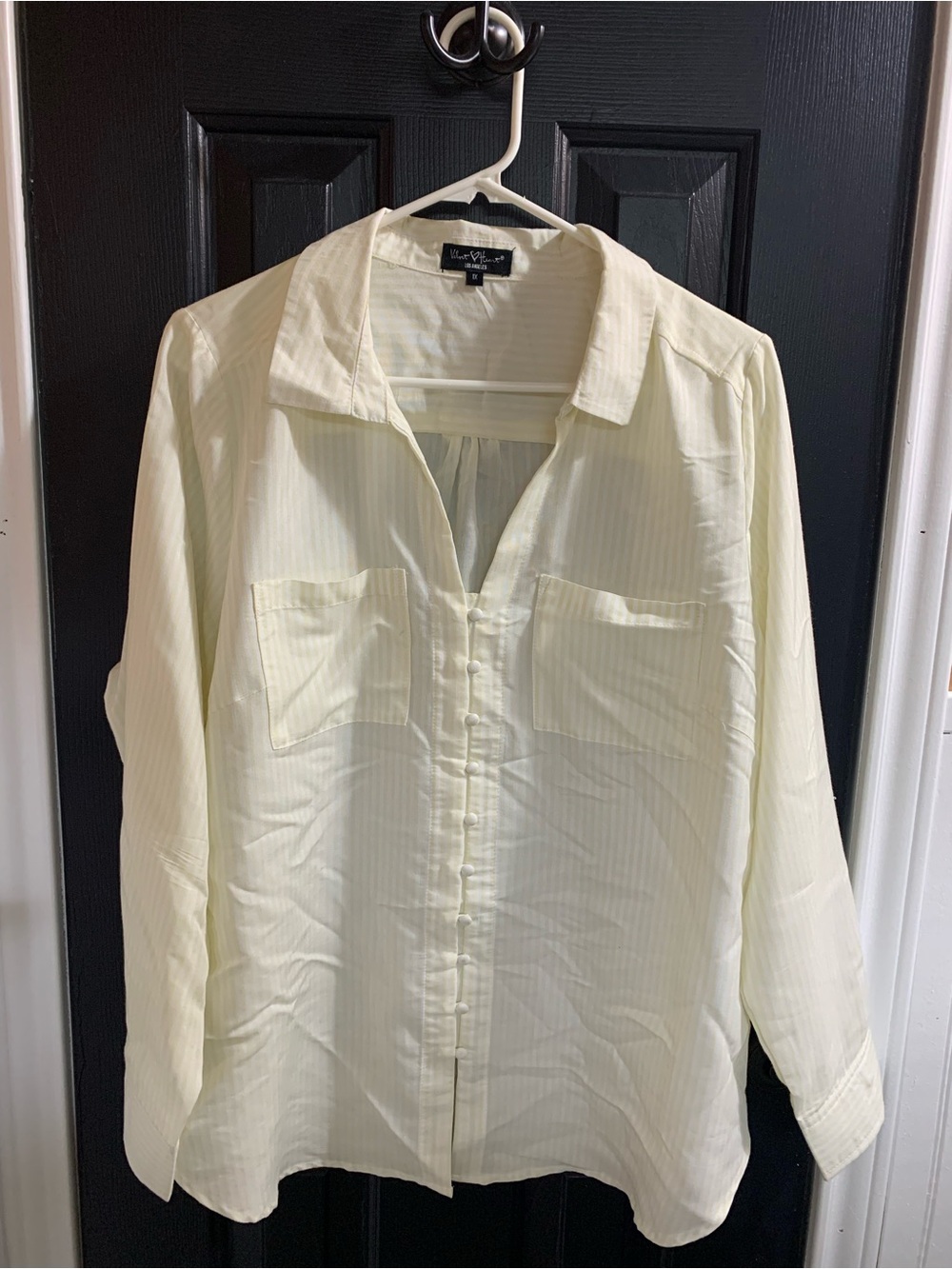 Velvet Yellow Button-Front Casual Shirt